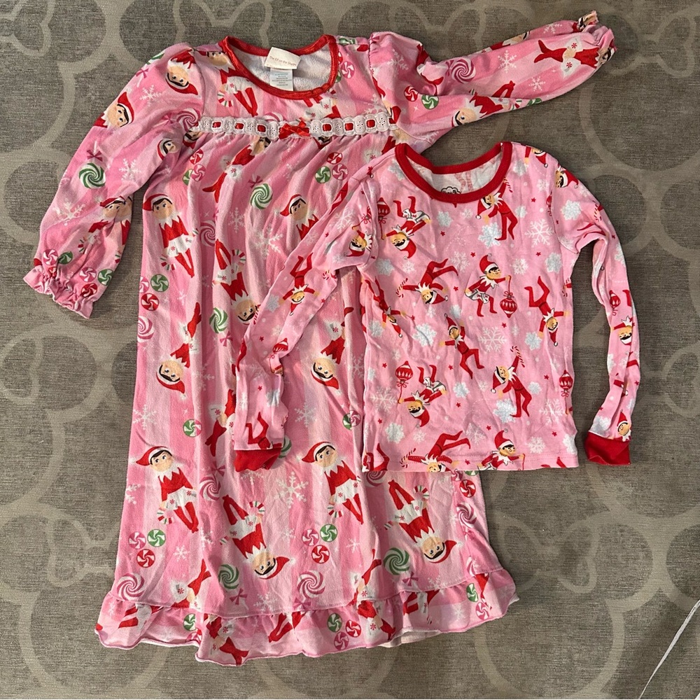 Elf on a Shelf pajamas (1 nightgown & pajama top)